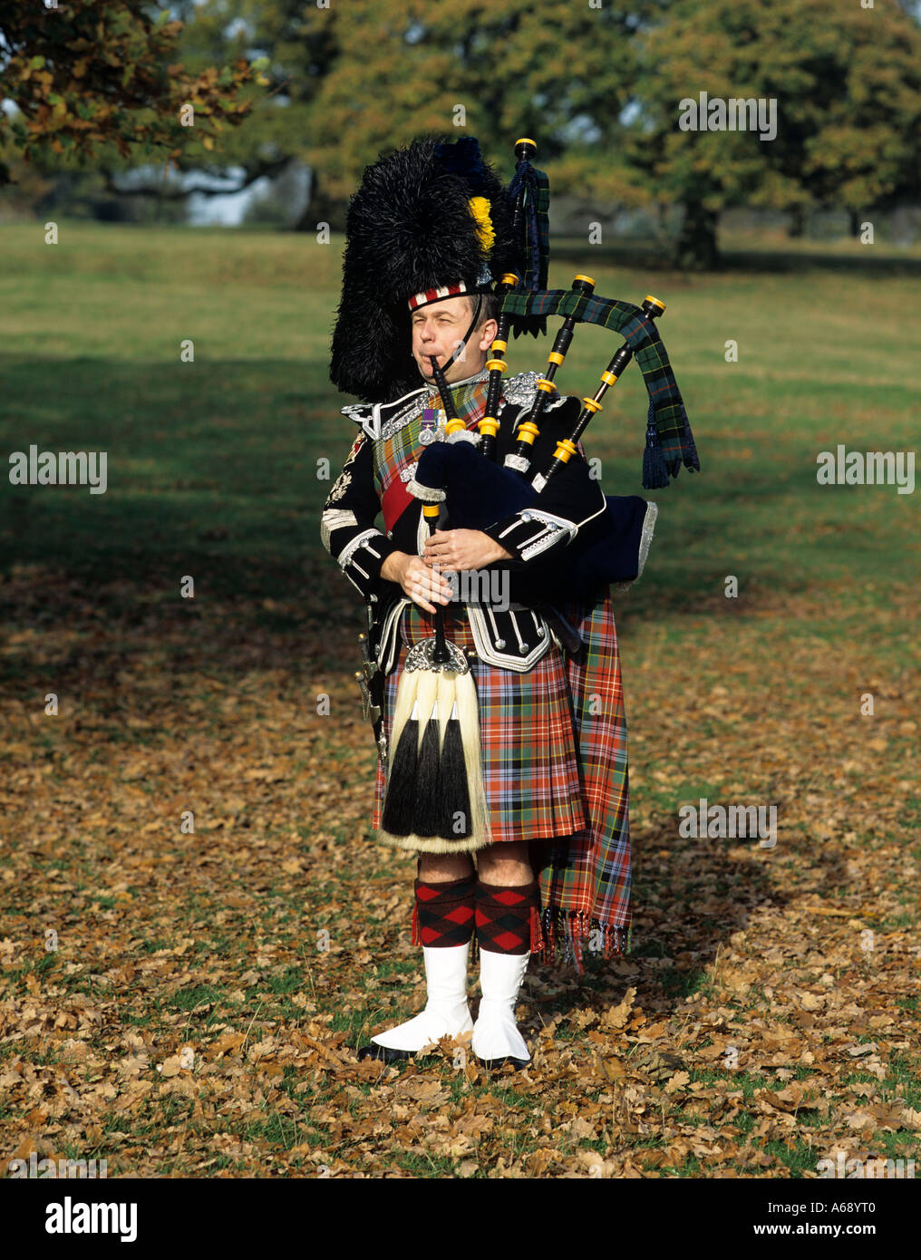 Musica Tradizionale Scozzese Piper. Foto Stock