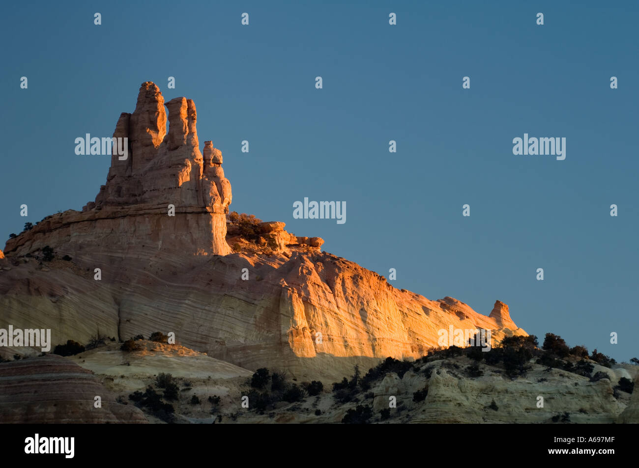 Chiesa Rock a sunrise Red Rock State Park Gallup New Mexico Foto Stock