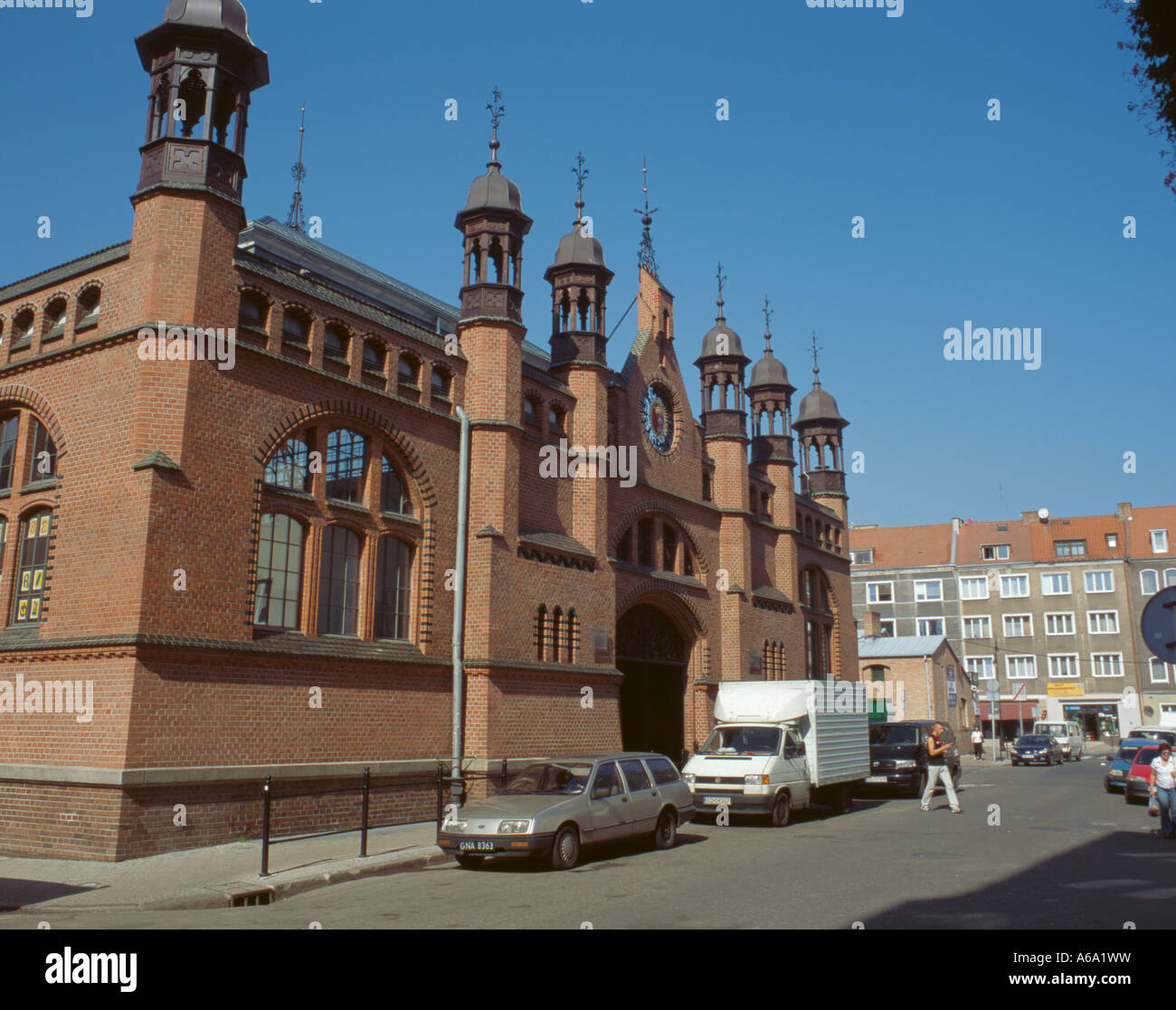 Hala Targowa ('Mercato Hall'), Lawendowa, Gdansk, Pomerania, Polonia. Foto Stock