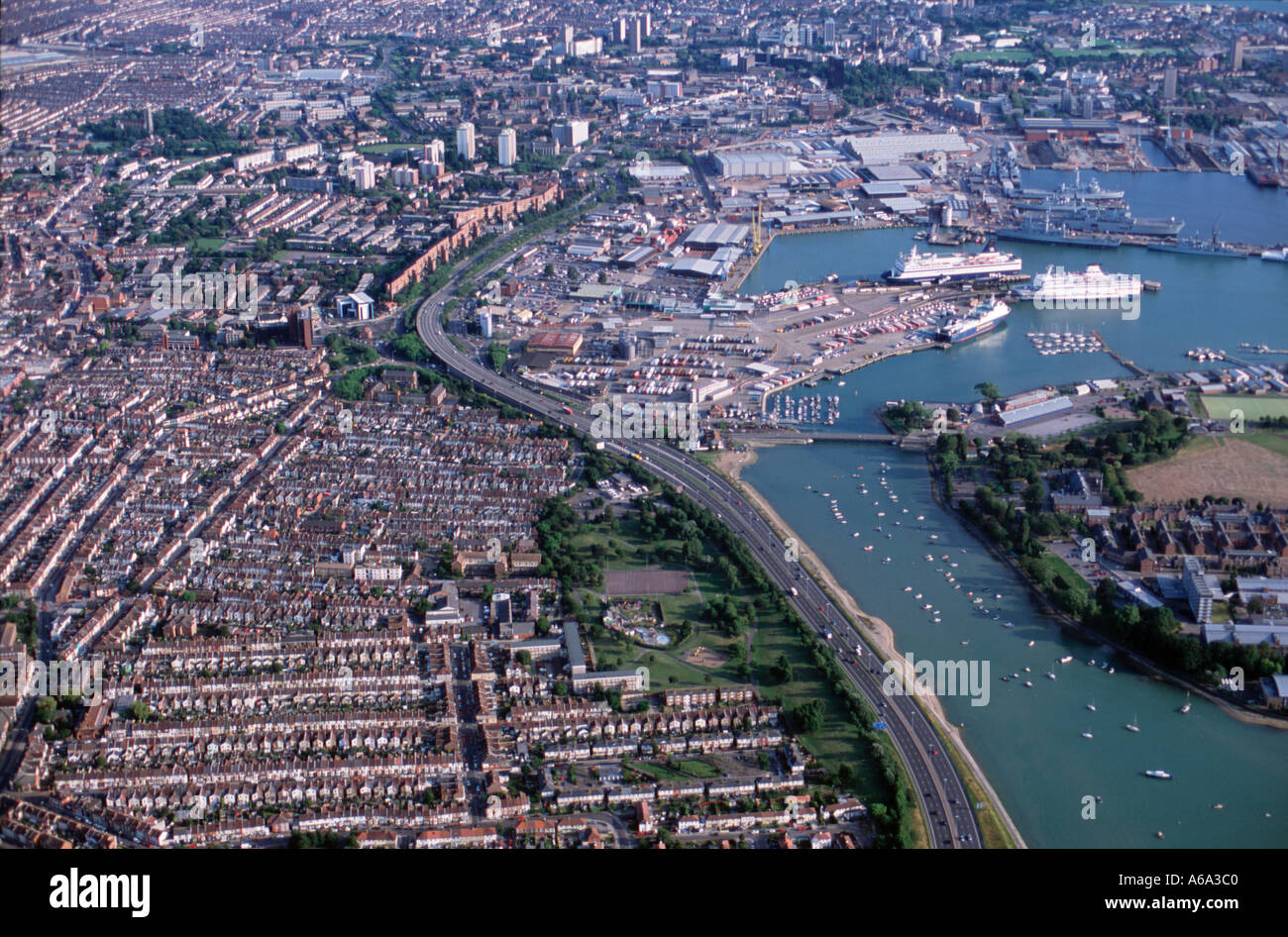 Vista aerea di Portsmouth Hampshire REGNO UNITO Foto Stock