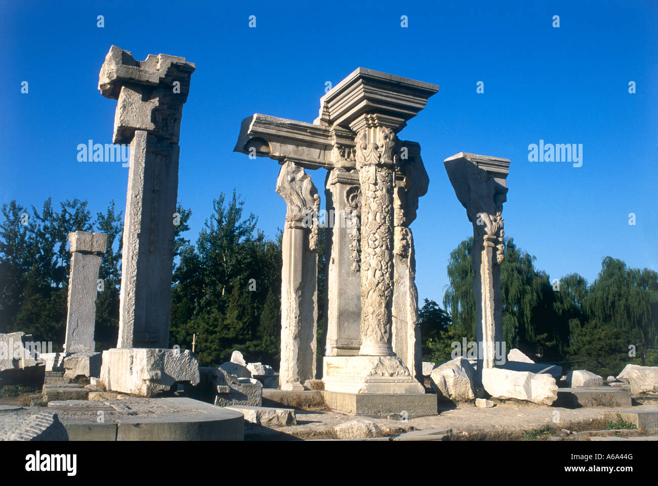 Cina, Pechino, Yuanming Yuan, eterna primavera giardino, resti del giardino di perfetta luminosità, una volta ha detto a somigliare a Versailles Foto Stock