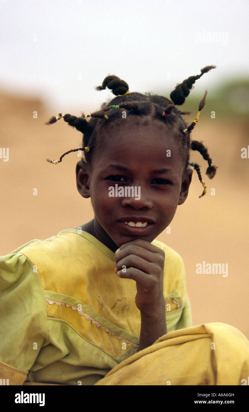 Ragazza della Mauritania - Ouadane, MAURITANIA Foto Stock