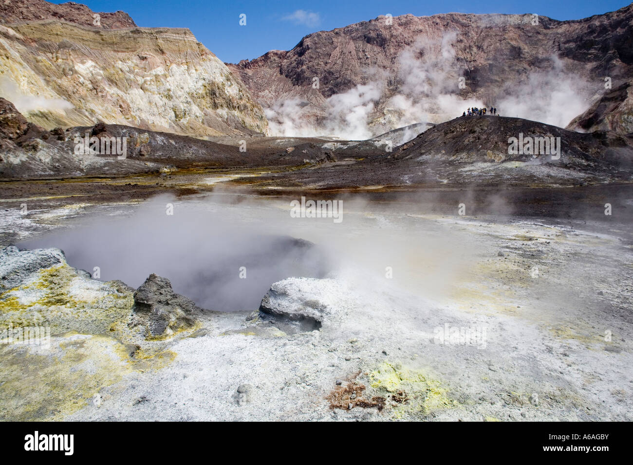 White Island Volcano, Baia di Planty, Nuova Zelanda Foto Stock