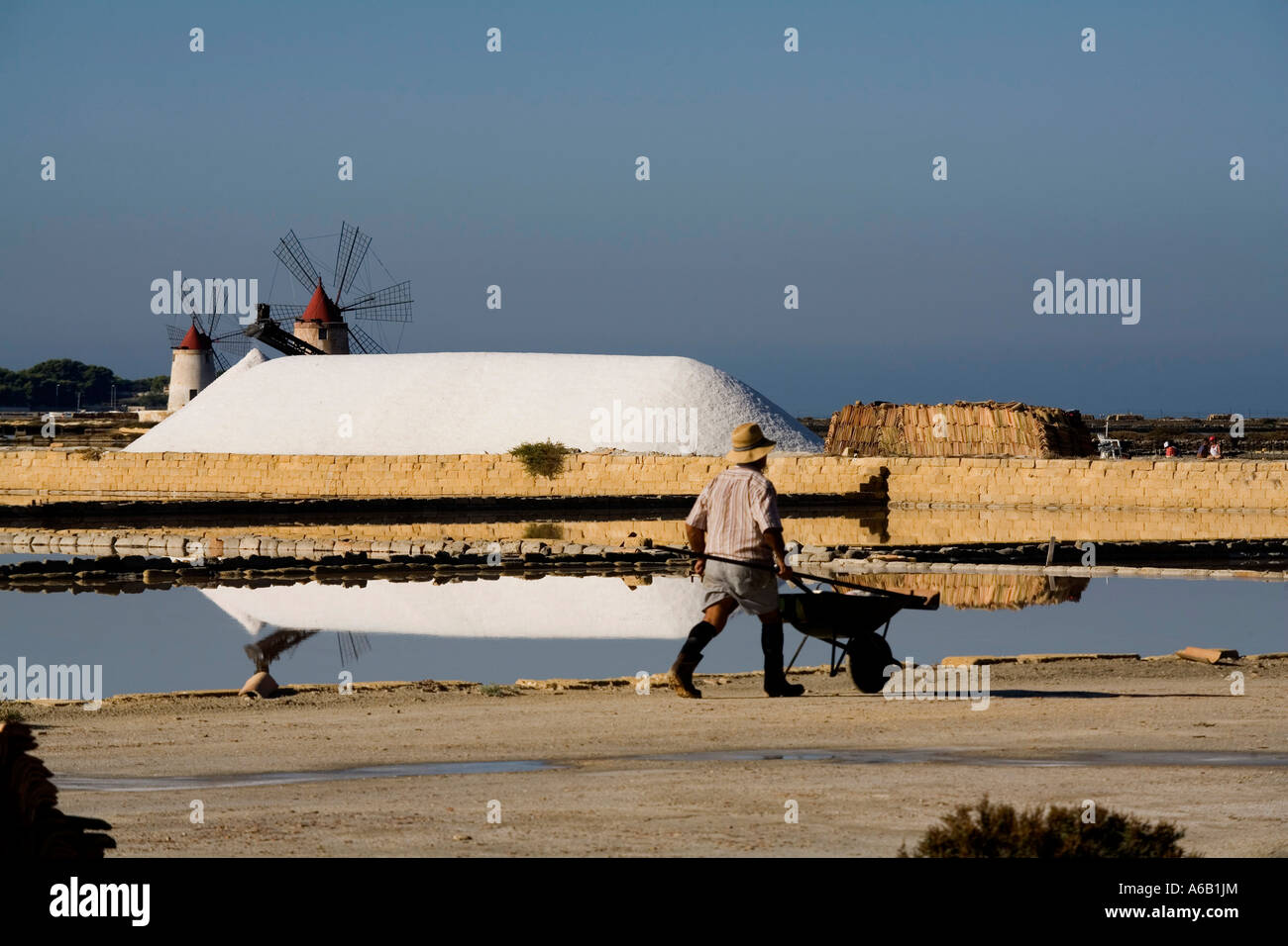 Miniera di sale di Mozia Trapani Sicilia Italia Foto Stock