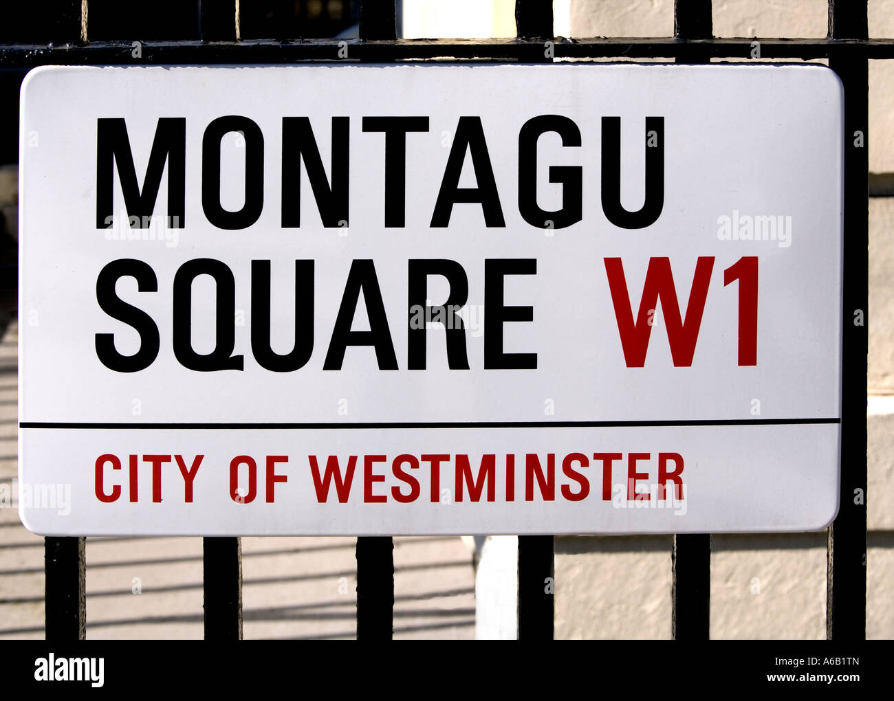 Strada segno Montagu Square, Londra, W1 Foto Stock