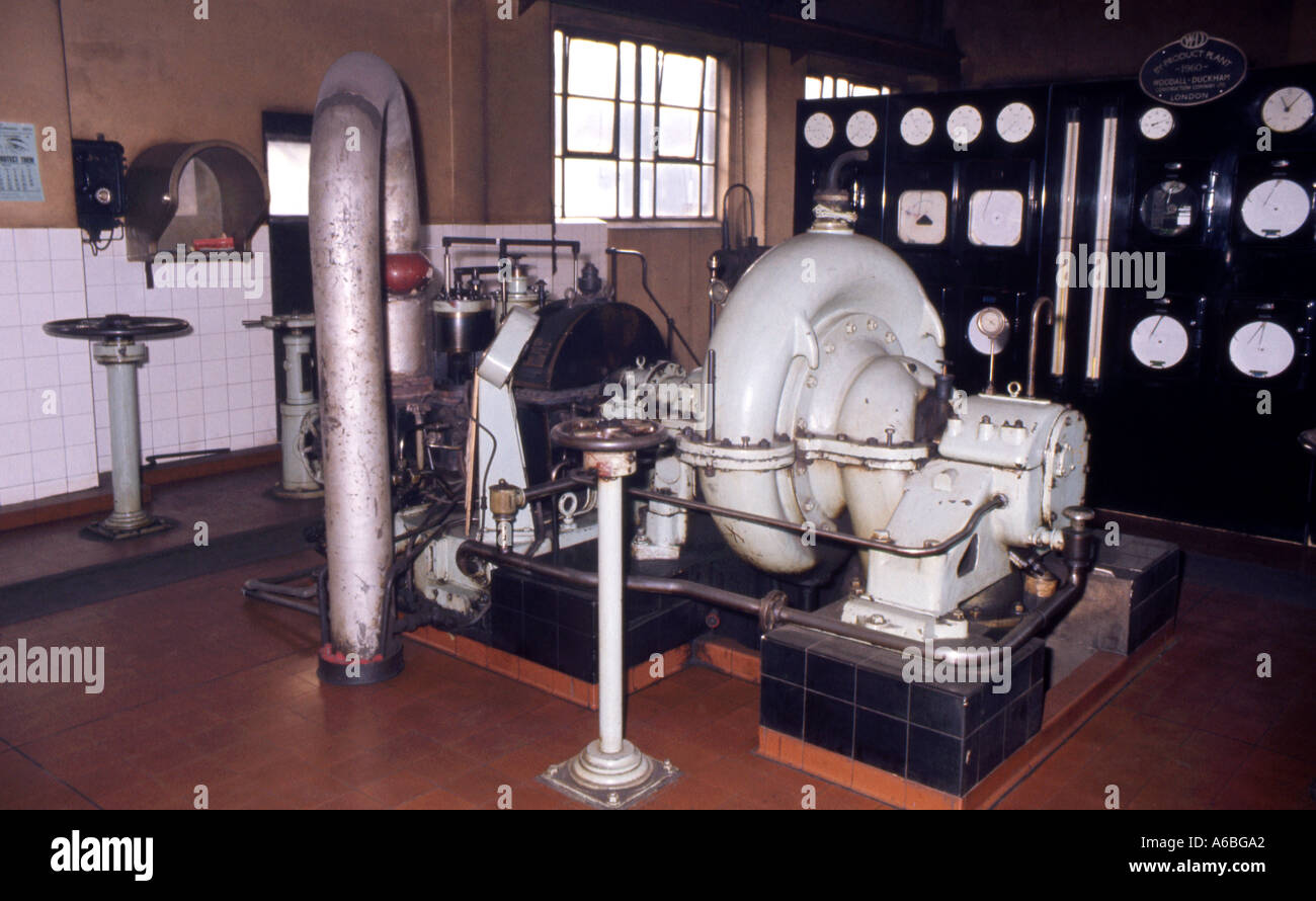Vecchio aspiratore turbina a vapore usato per estrarre gas lontano dal coke impianto di produzione di circa 1975 Foto Stock