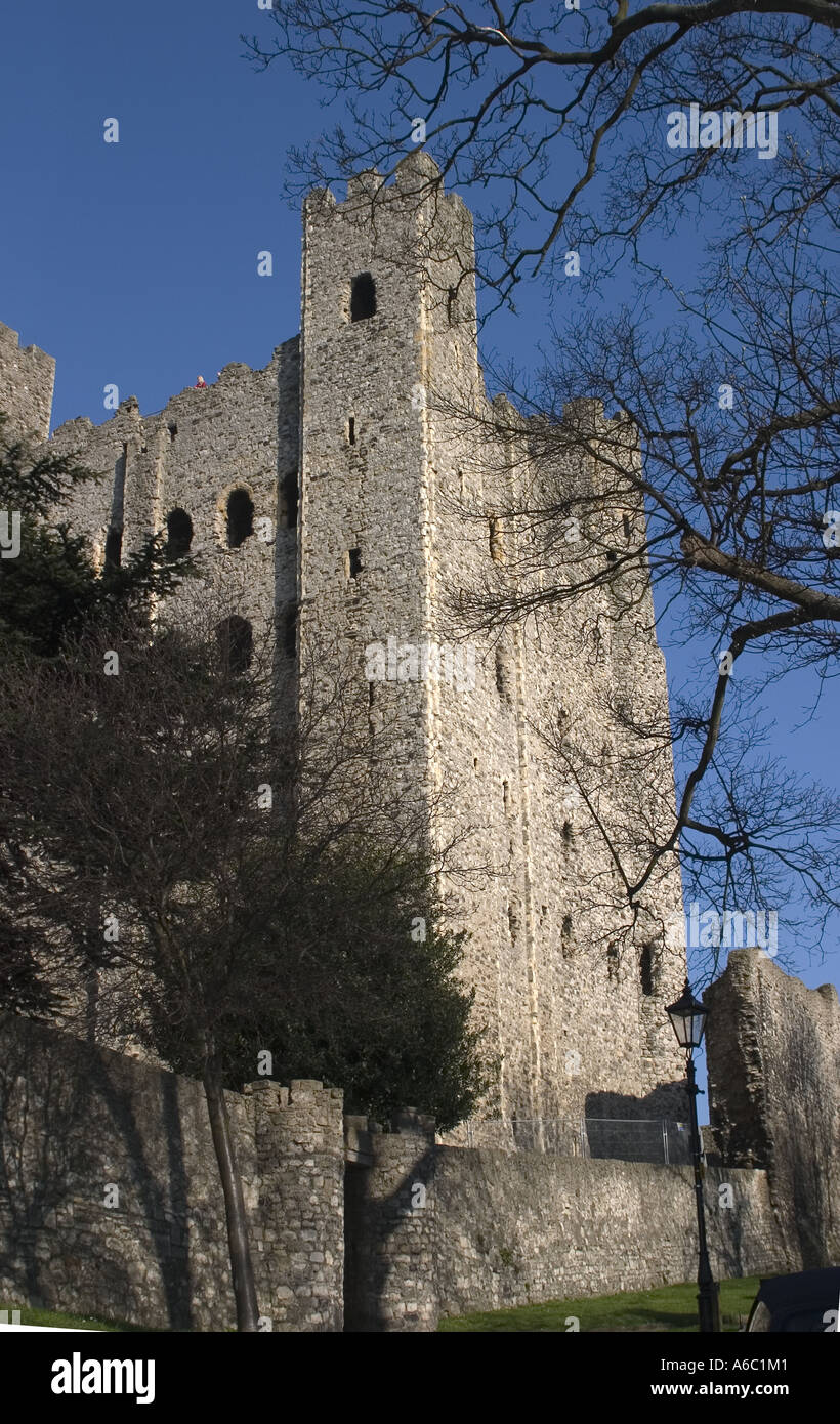 Storico castello di Rochester nel Kent Foto Stock