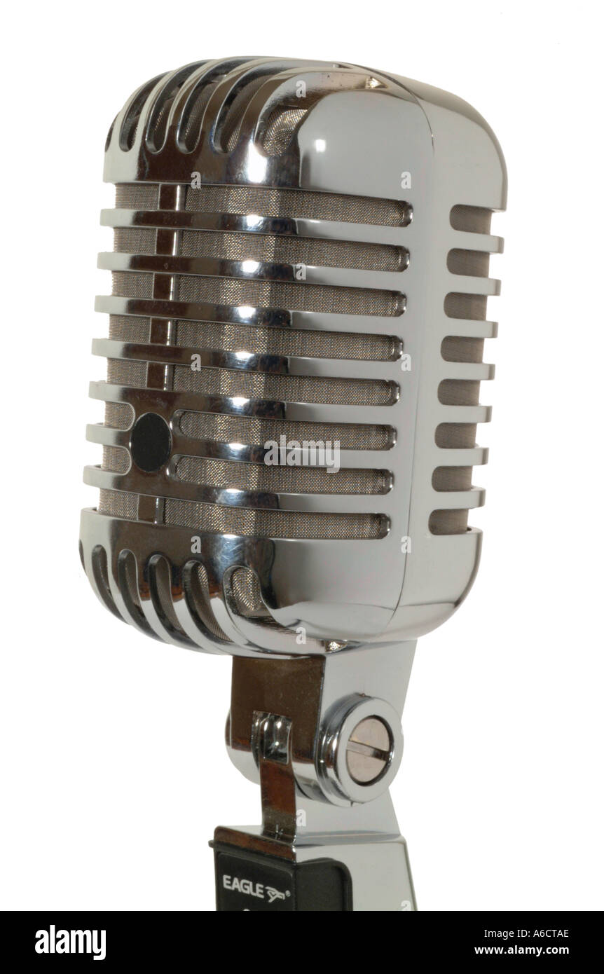 Classic eagle microfono dinamico studio ritaglio ritagliare sfondo bianco di dropout knockout Foto Stock