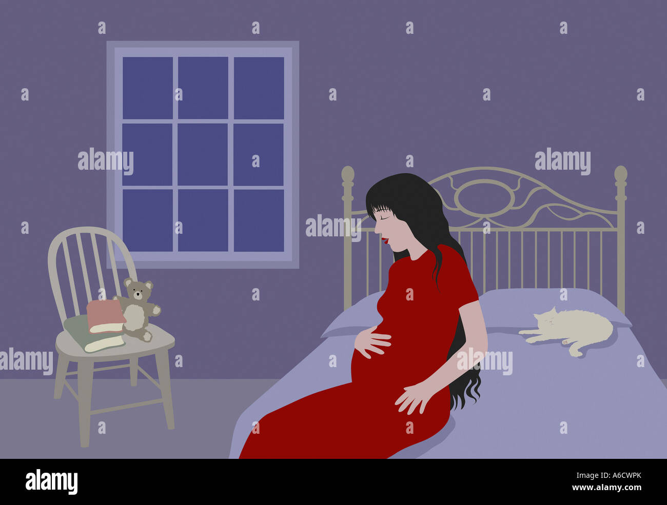 Giovane madre 2 2004 Linda Braucht (xx C. americano) Computer grafica Foto Stock