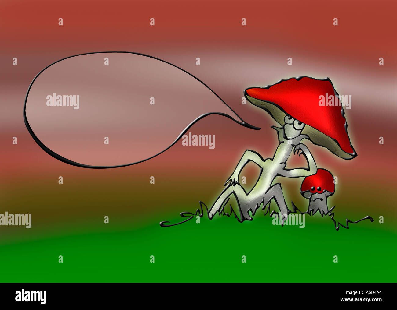 Divertente immagine toadstools Foto Stock