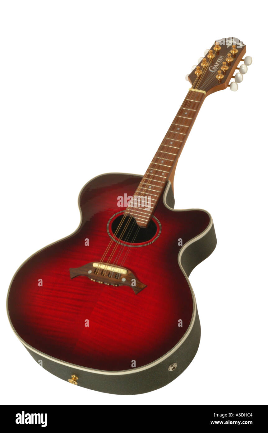 Cr elettro acostic mandolino studio ritaglio ritagliare sfondo bianco di dropout knockout Foto Stock