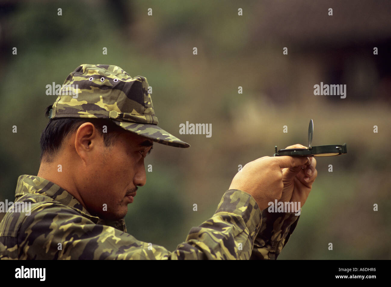 Foresta di formazione Ranger excercise Ba essere Parco nazionale del Vietnam Foto Stock
