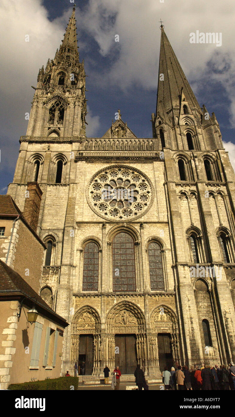 La cattedrale di Chartres Centro Notre Dame Francia Foto Stock