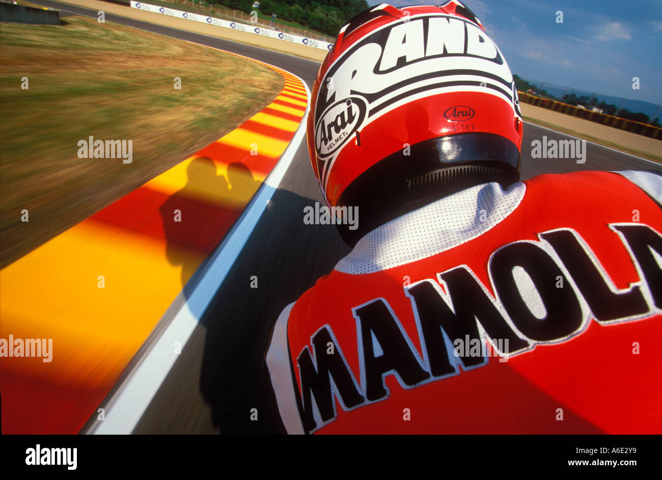 A bordo con Randy Mamola Foto Stock