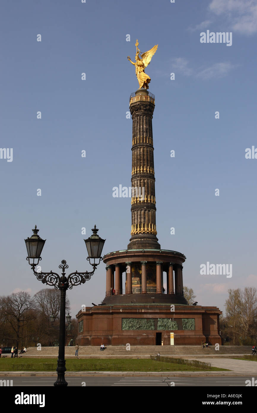La Colonna della Vittoria di Berlino che commemora la Prussia s sconfitte della Danimarca Francia e Austria nel XIX secolo Foto Stock