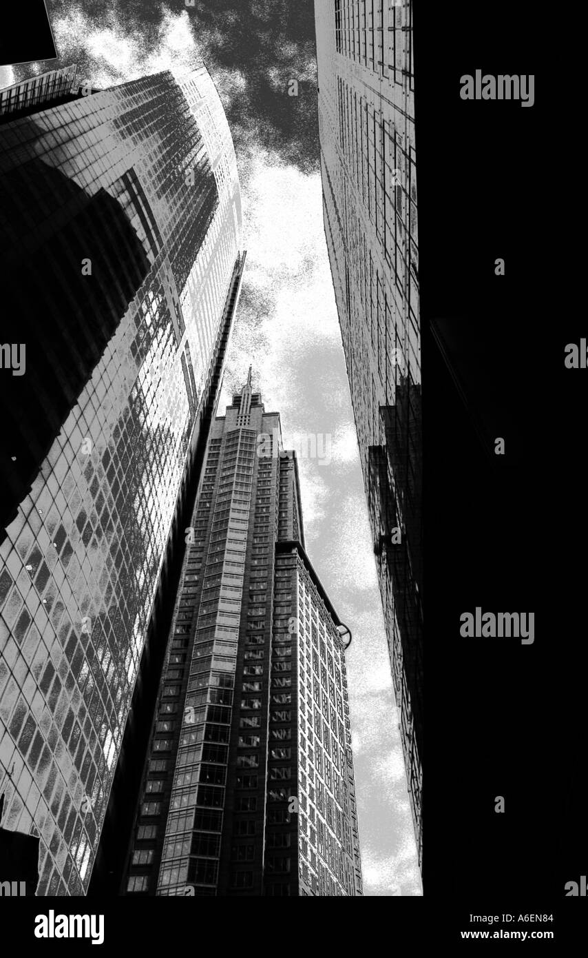 Bw monocromatica immagine di highrise edifici a Sydney in Australia Foto Stock