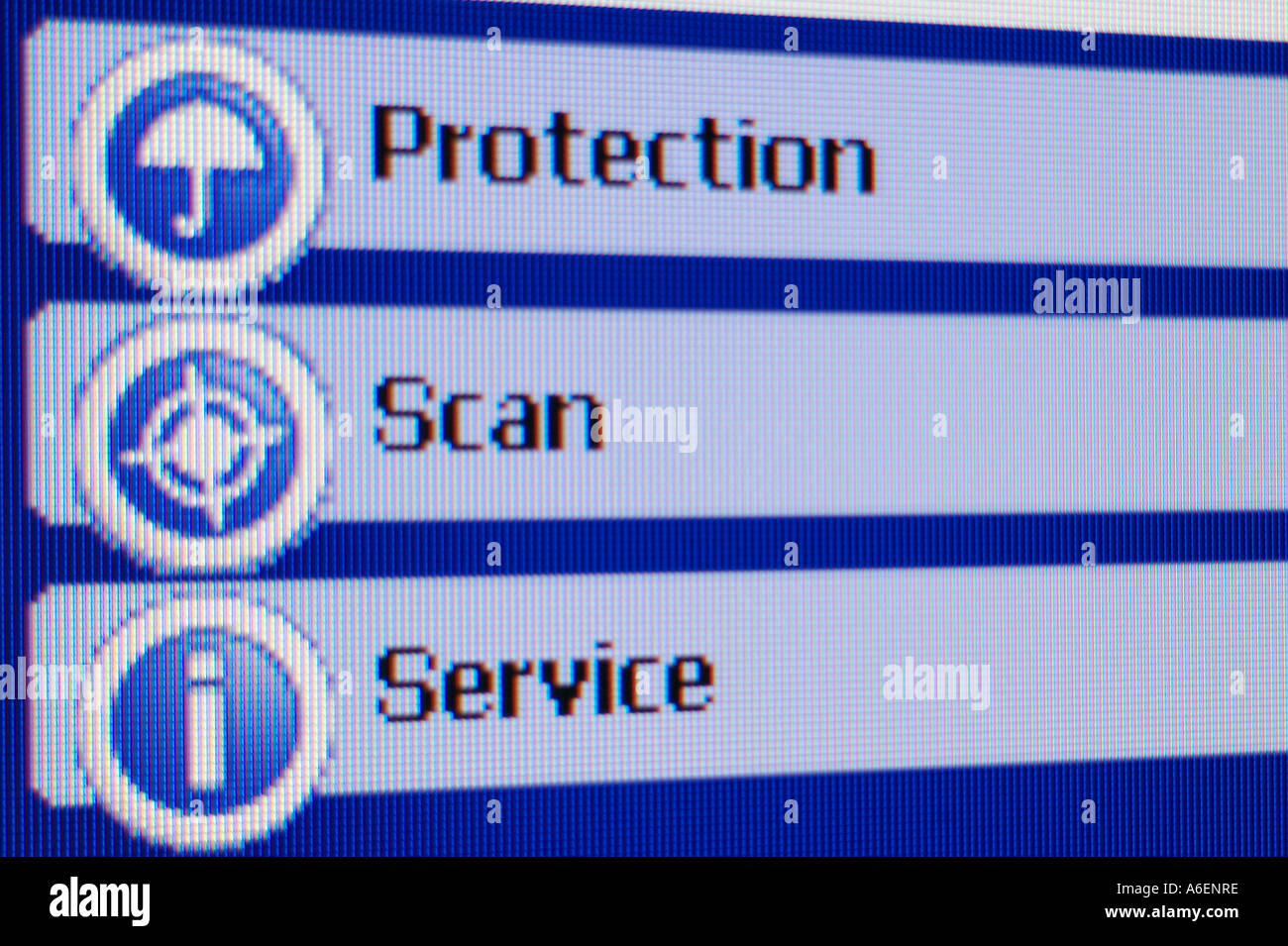 Schermata scansione di protezione Foto Stock