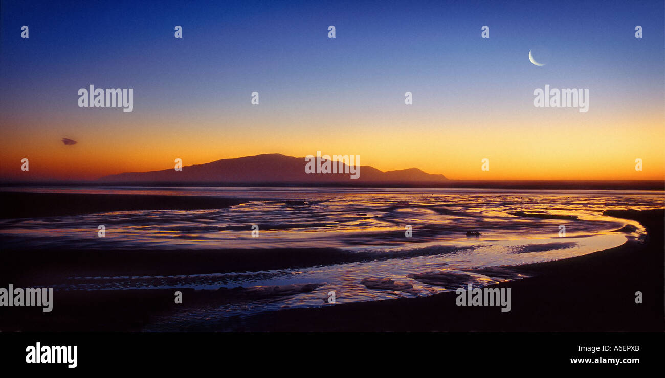 Isola di Kapiti vicino a Wellington Nuova Zelanda al tramonto Foto Stock