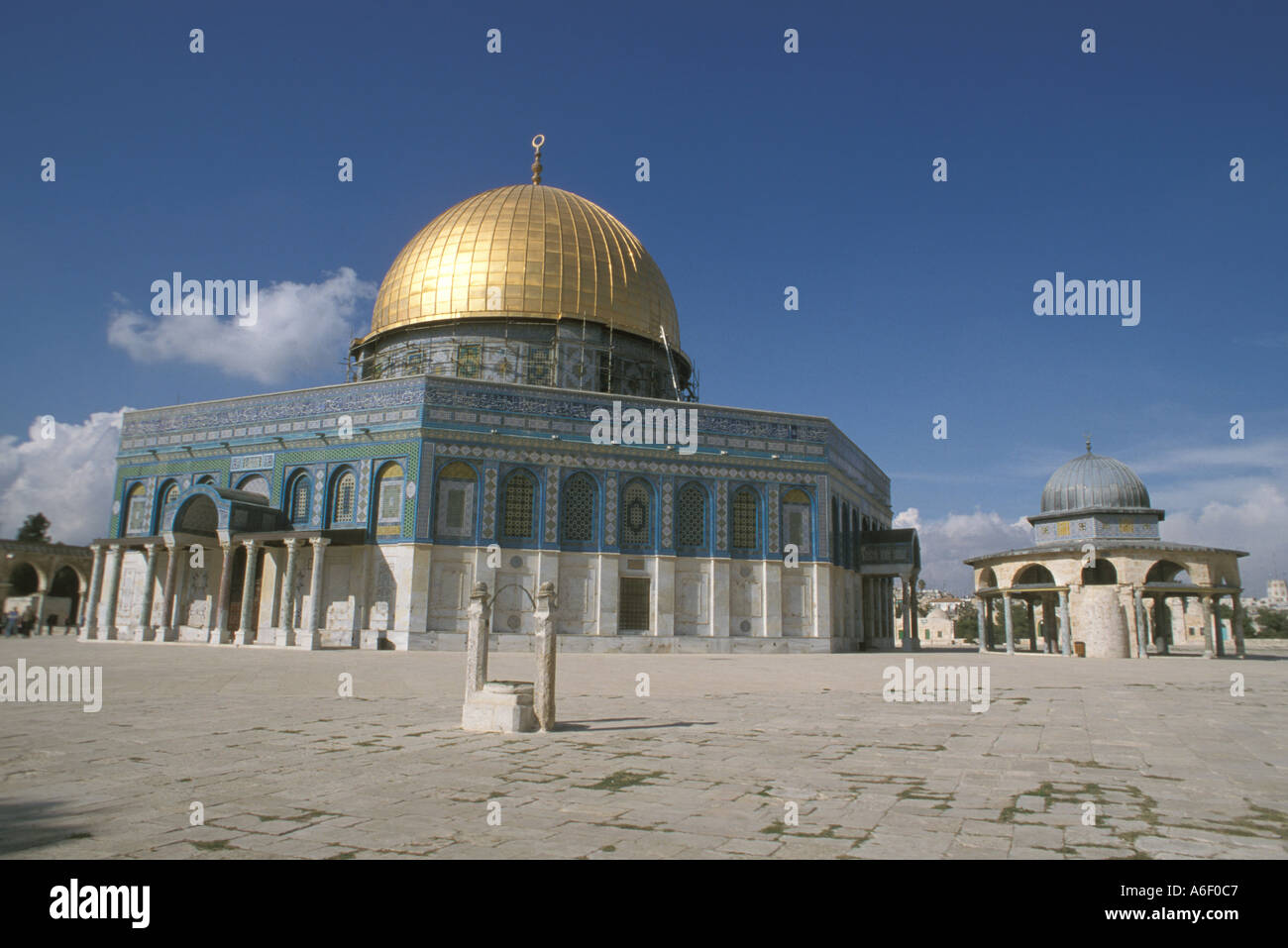 La Cupola della roccia o Qubbat Al-Sakhrah, il Monte del Tempio, la Città Vecchia di Gerusalemme Israele e Medio Oriente Foto Stock