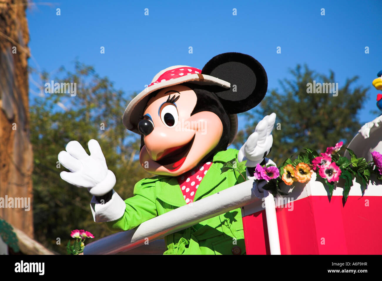 Minnie Mouse, Mickey's Jammin Jungle Parade, Regno Animale, Disney World, a Orlando, Florida, Stati Uniti d'America Foto Stock