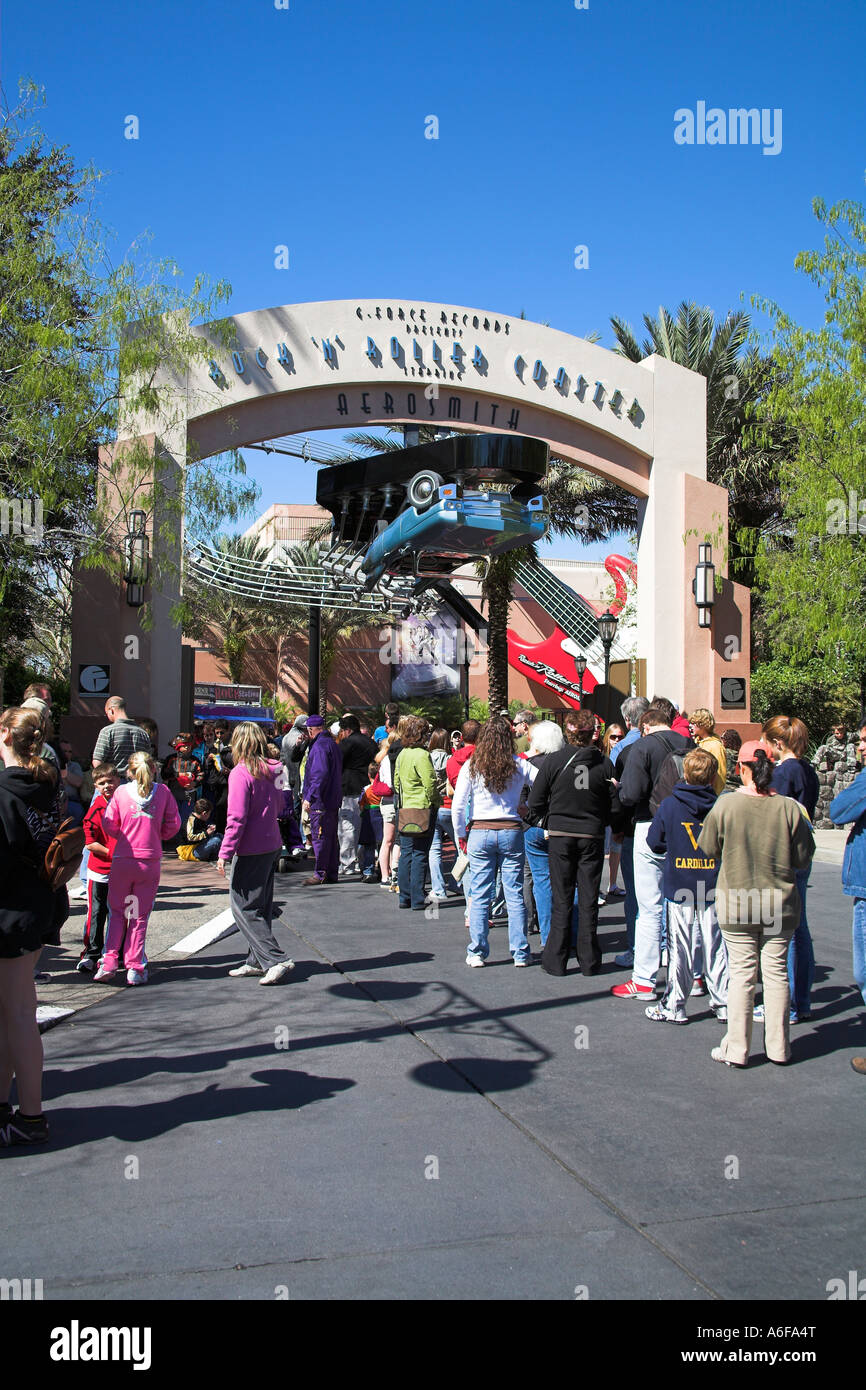 Aerosmith Rock N roller coaster ride ingresso, Sunset Boulevard, Disney MGM Studios Disney World, a Orlando, Florida, Stati Uniti d'America Foto Stock