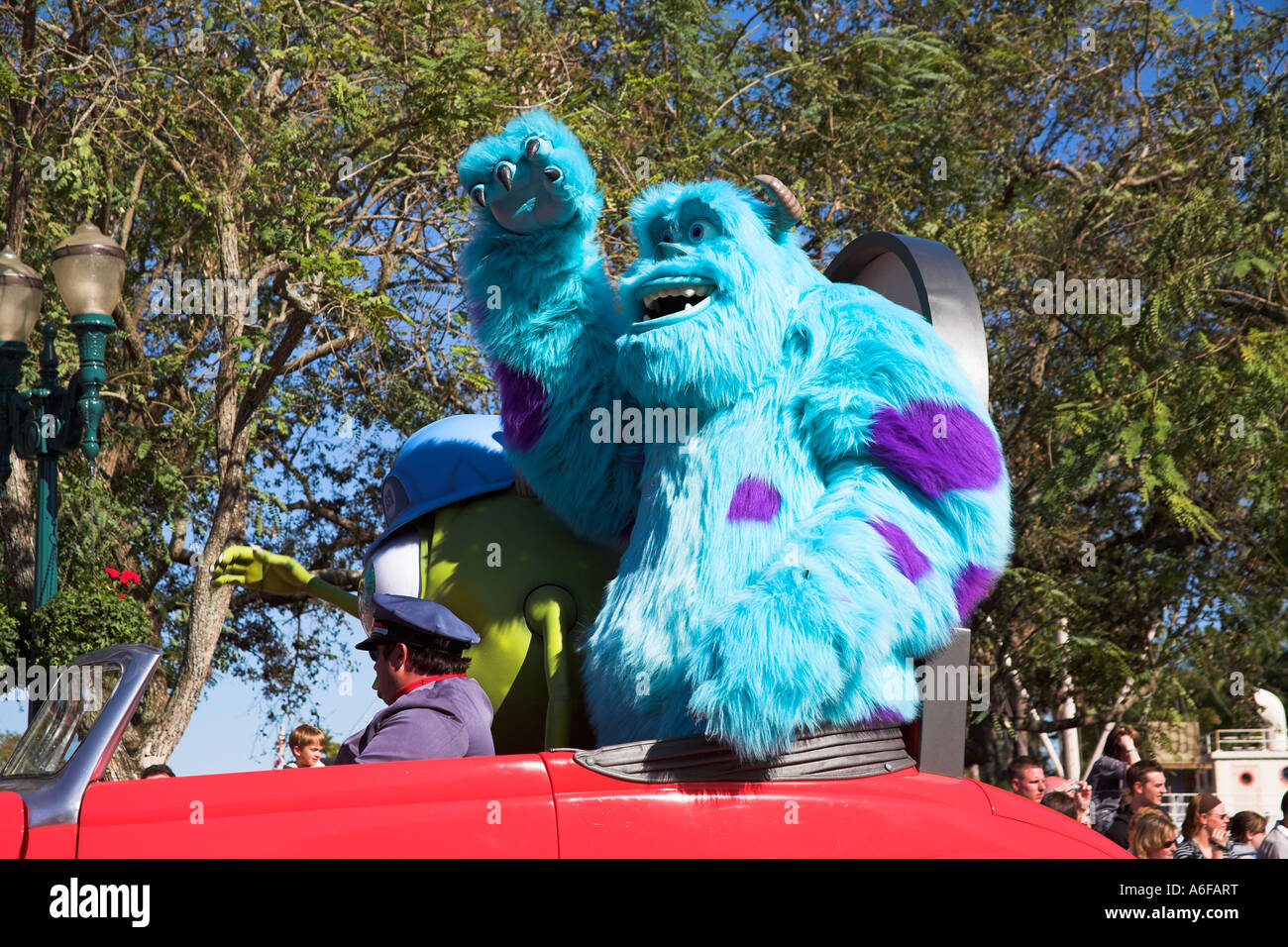 Sulley, Monsters Inc, Disney Stelle e autovetture Parade, Disney MGM Studios Disney World, a Orlando, Florida, Stati Uniti d'America Foto Stock