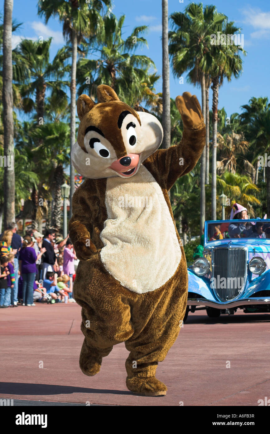 Scoiattolo striado, Disney Stelle e autovetture Parade, Disney MGM Studios Disney World, a Orlando, Florida, Stati Uniti d'America Foto Stock