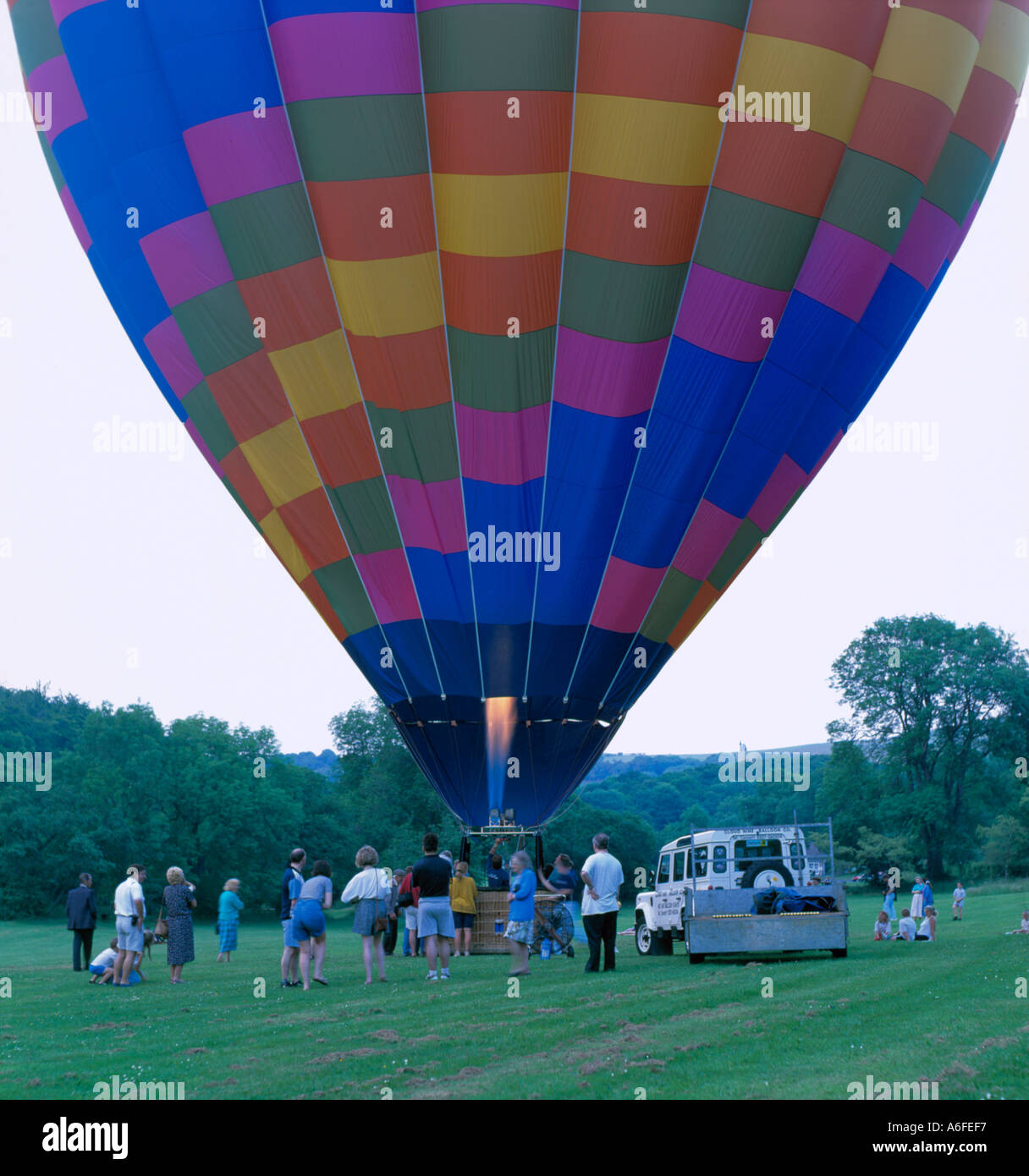 La cottura di una mongolfiera Foto Stock