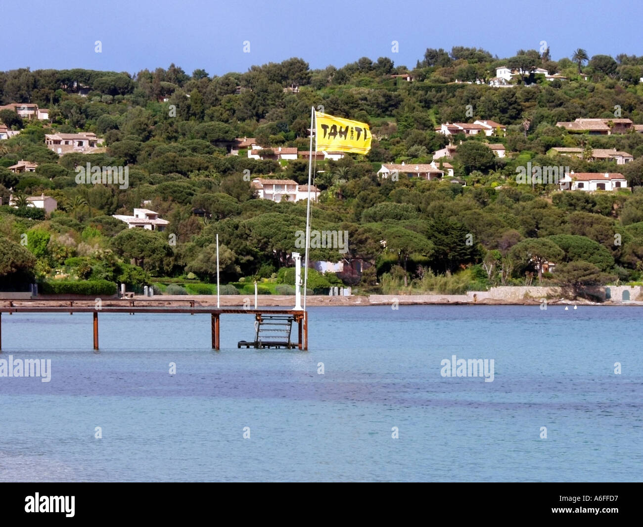 Plage de tahiti vicino a St topez Cote d Azur Provence Francia Foto Stock