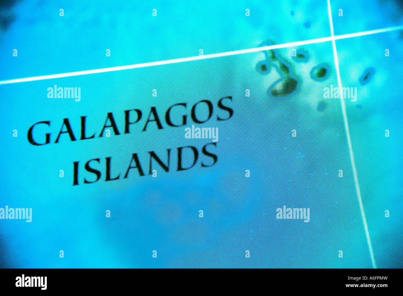 Mappa delle Isole Galapagos Foto Stock