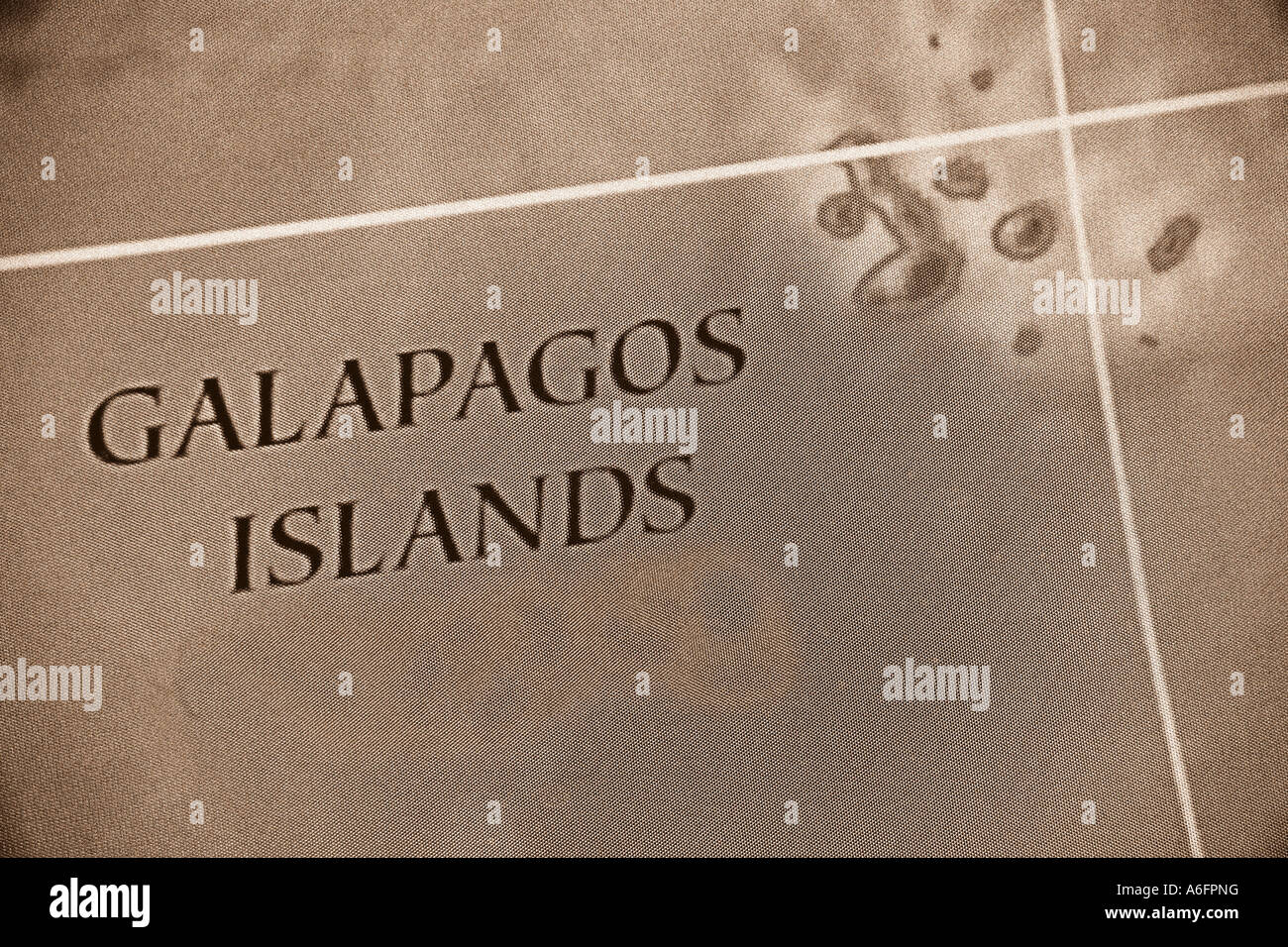 Mappa delle Isole Galapagos Foto Stock