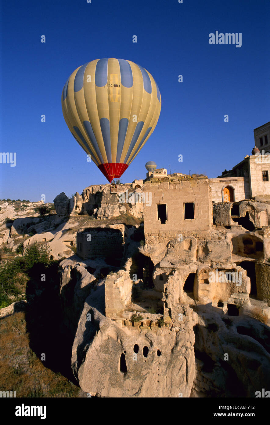 La Turchia Cappadoce Vista del palloncino Ortahisar Foto Stock