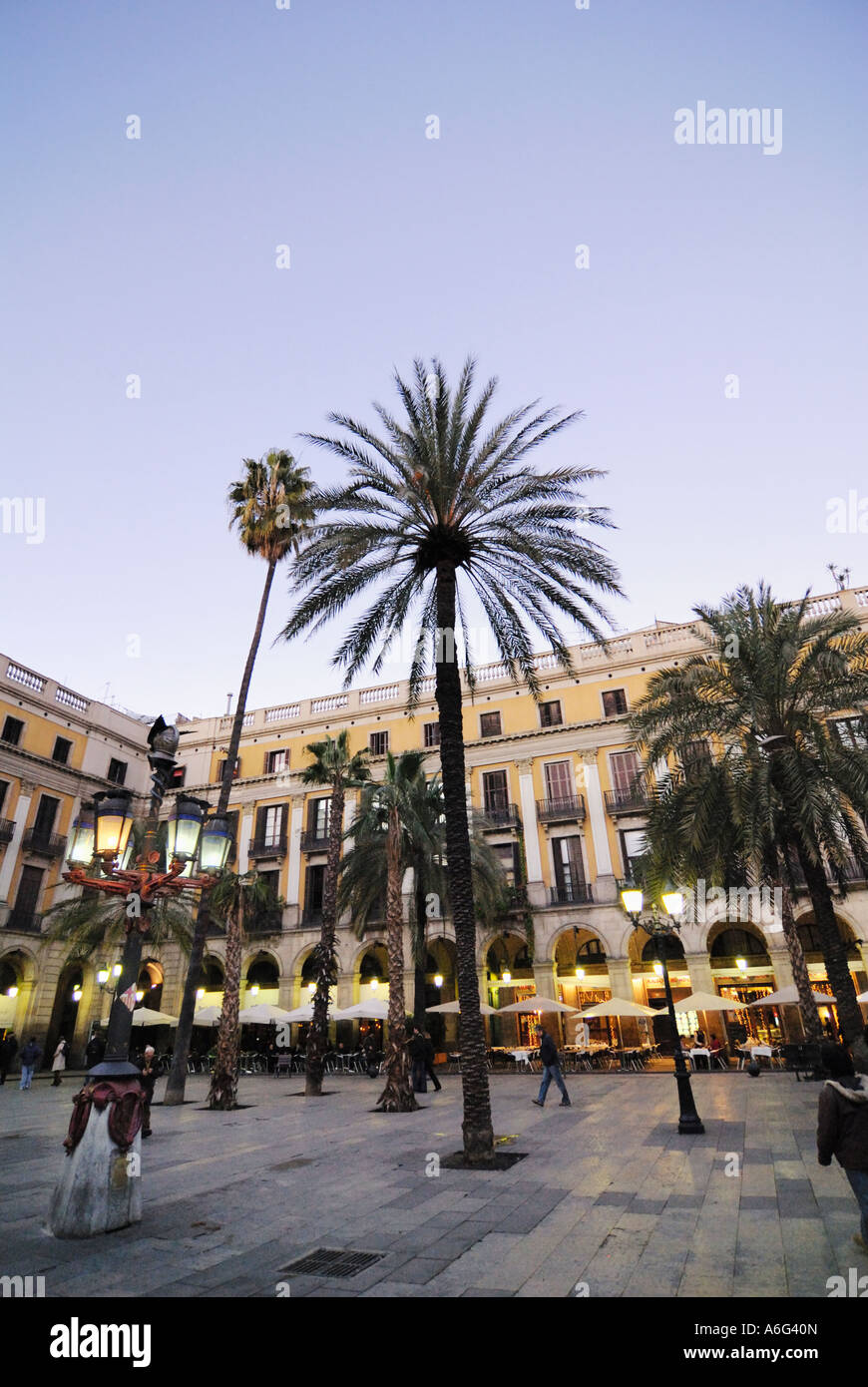 Spagna Barcellona a Plaça Reial Plaza Real Foto Stock