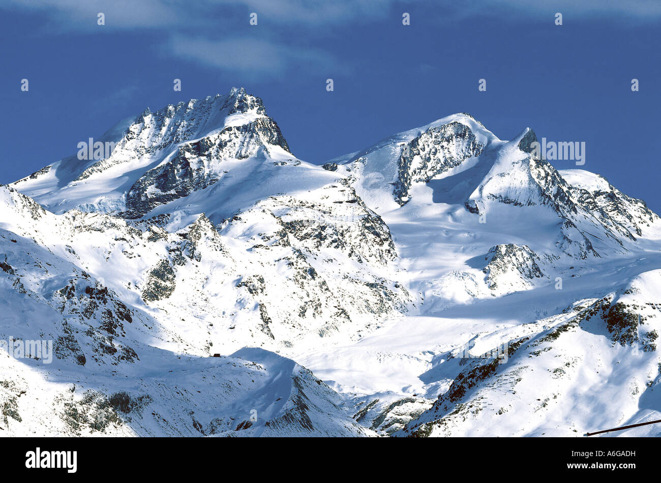 Rimpfischhorn Strahlhorn e montagne, Svizzera Foto Stock