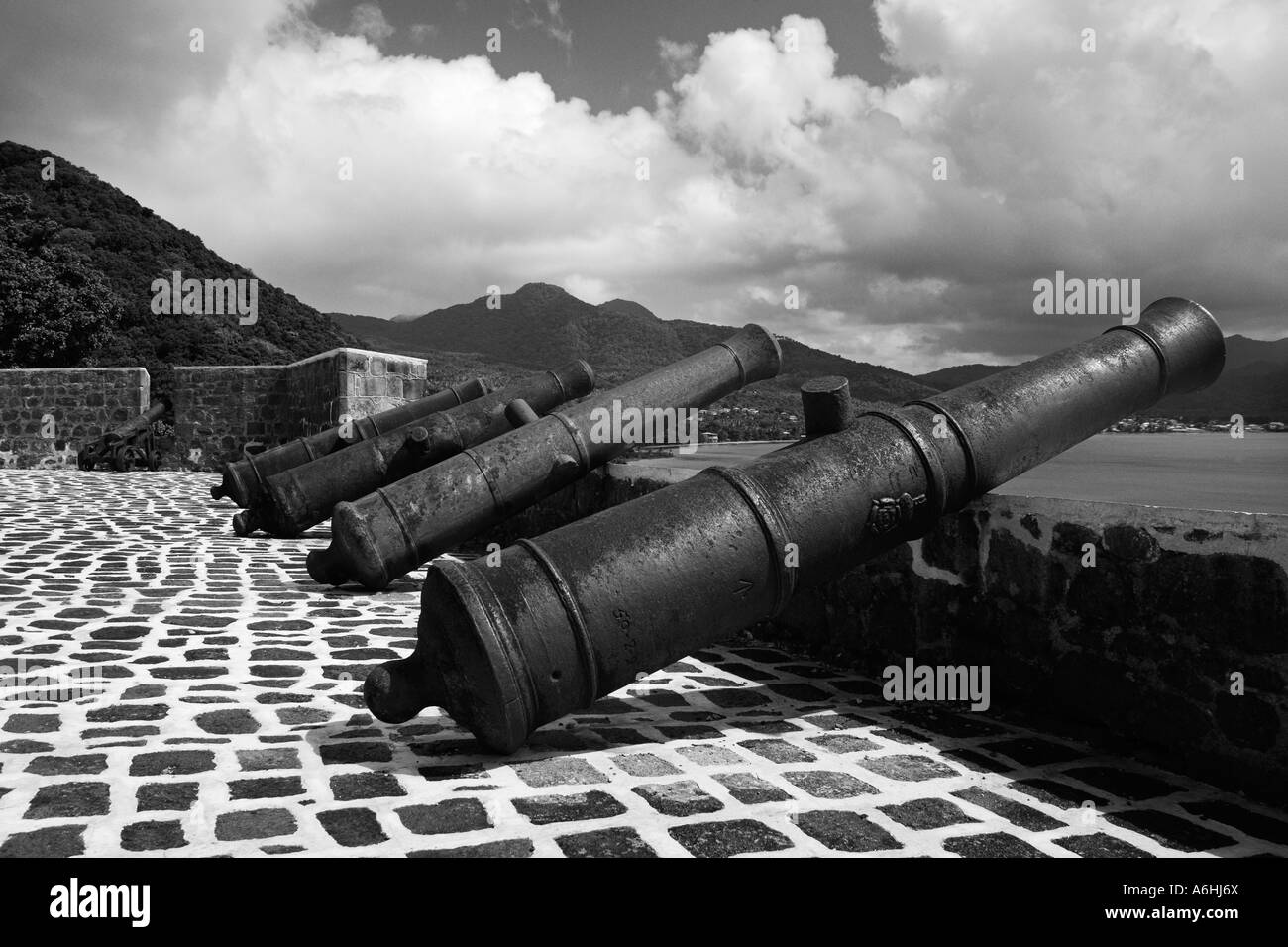 Fort Shirley Cabrits nel Parco Nazionale di Portsmouth città Dominica Piccole Antille isole Windward Caraibi Foto Stock