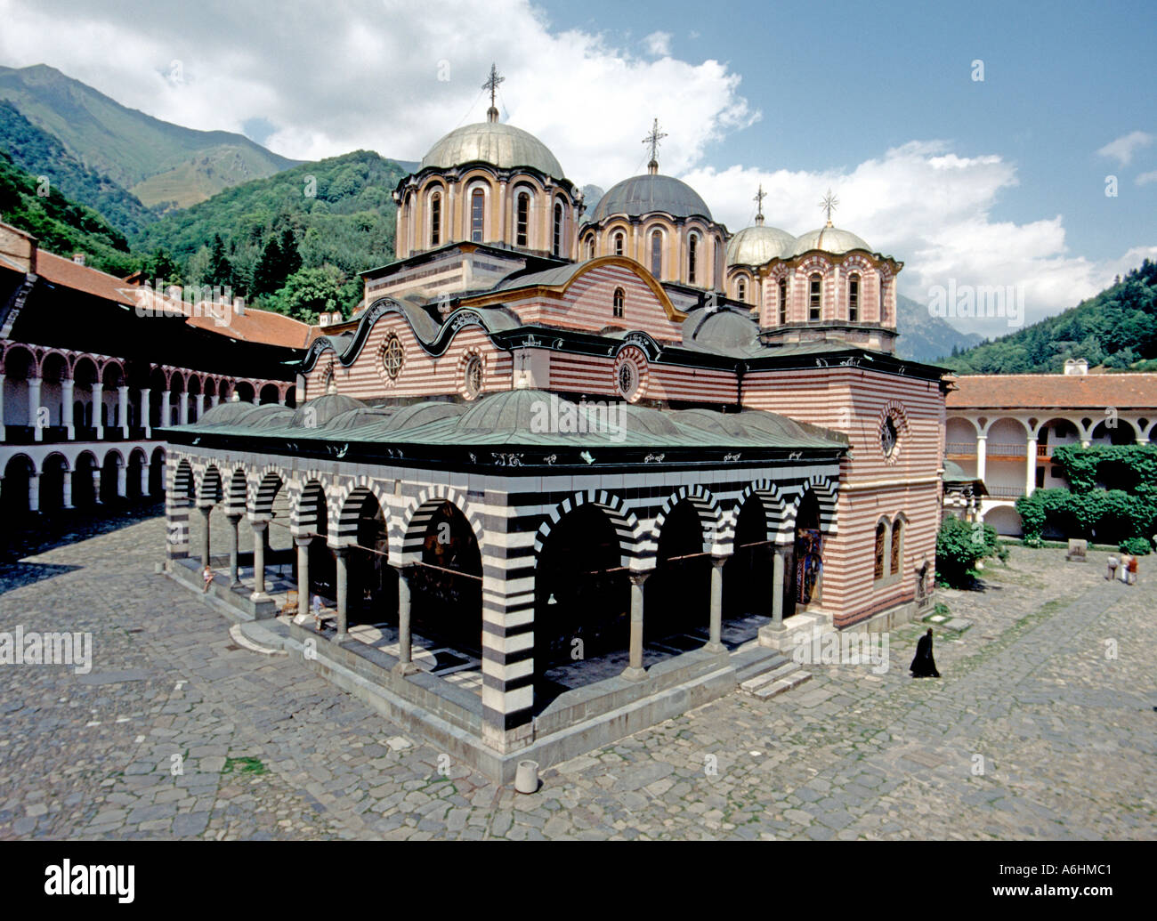 Il monastero di Rila in Rila, Bulgaria Foto Stock