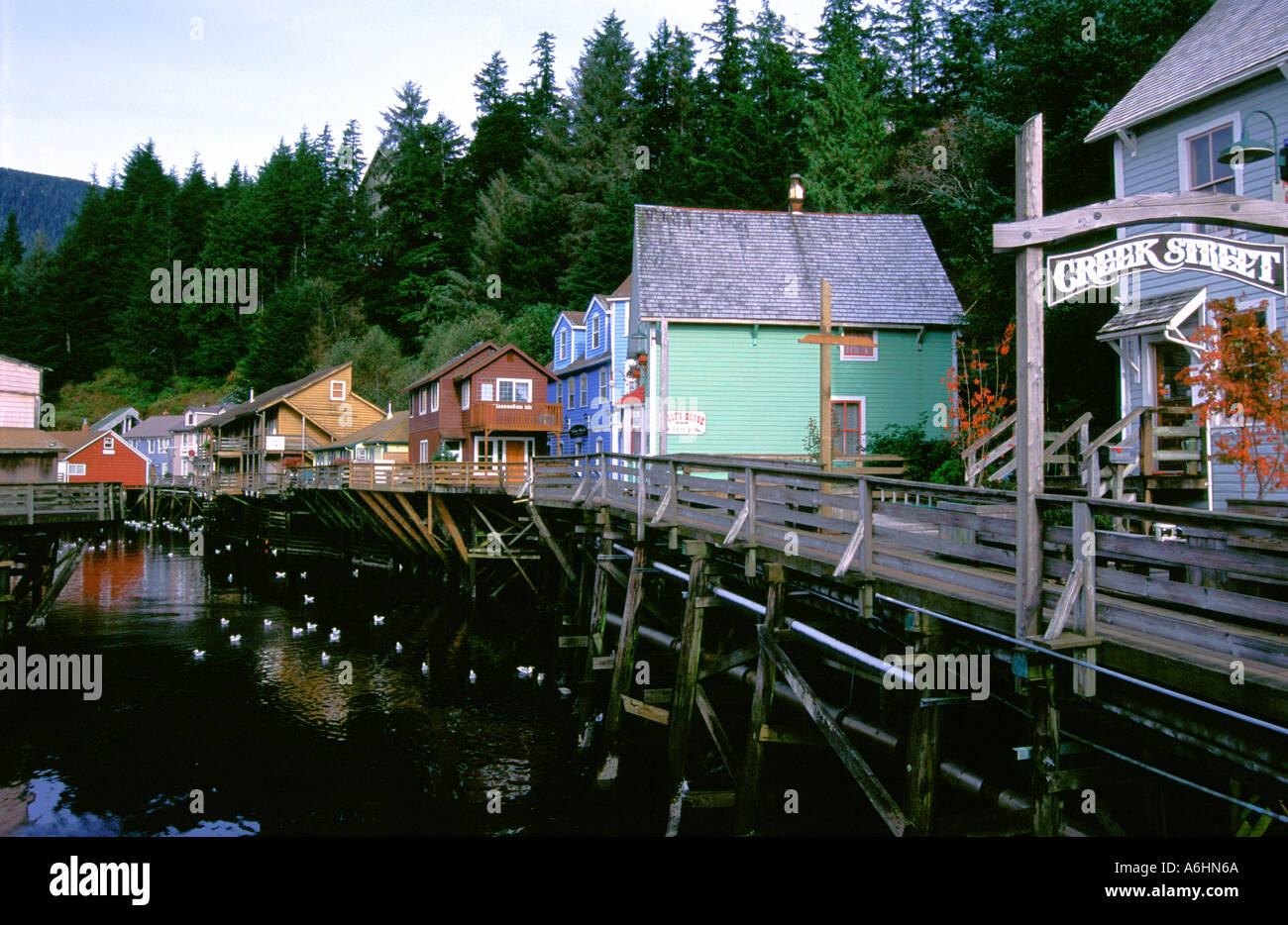 Creek street Ketchikan Alaska Stati Uniti Foto Stock