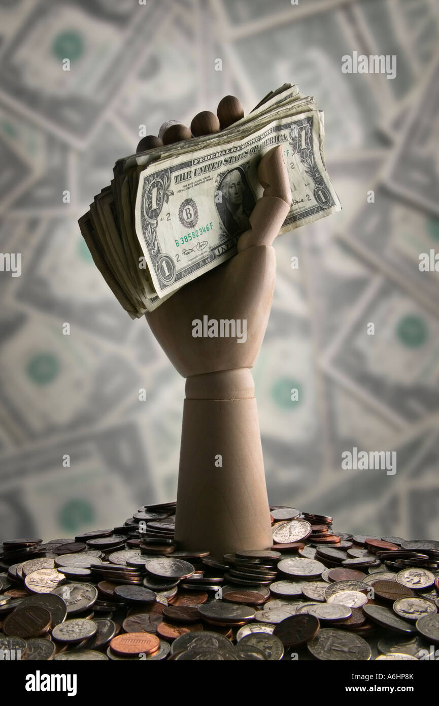 Mano soldi w Foto Stock