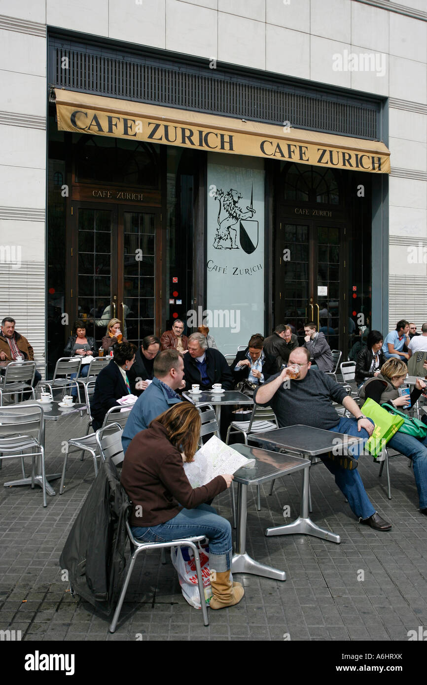 Cafe Zurich Plaça de Catalunya Barcellona Spagna Europa Foto Stock