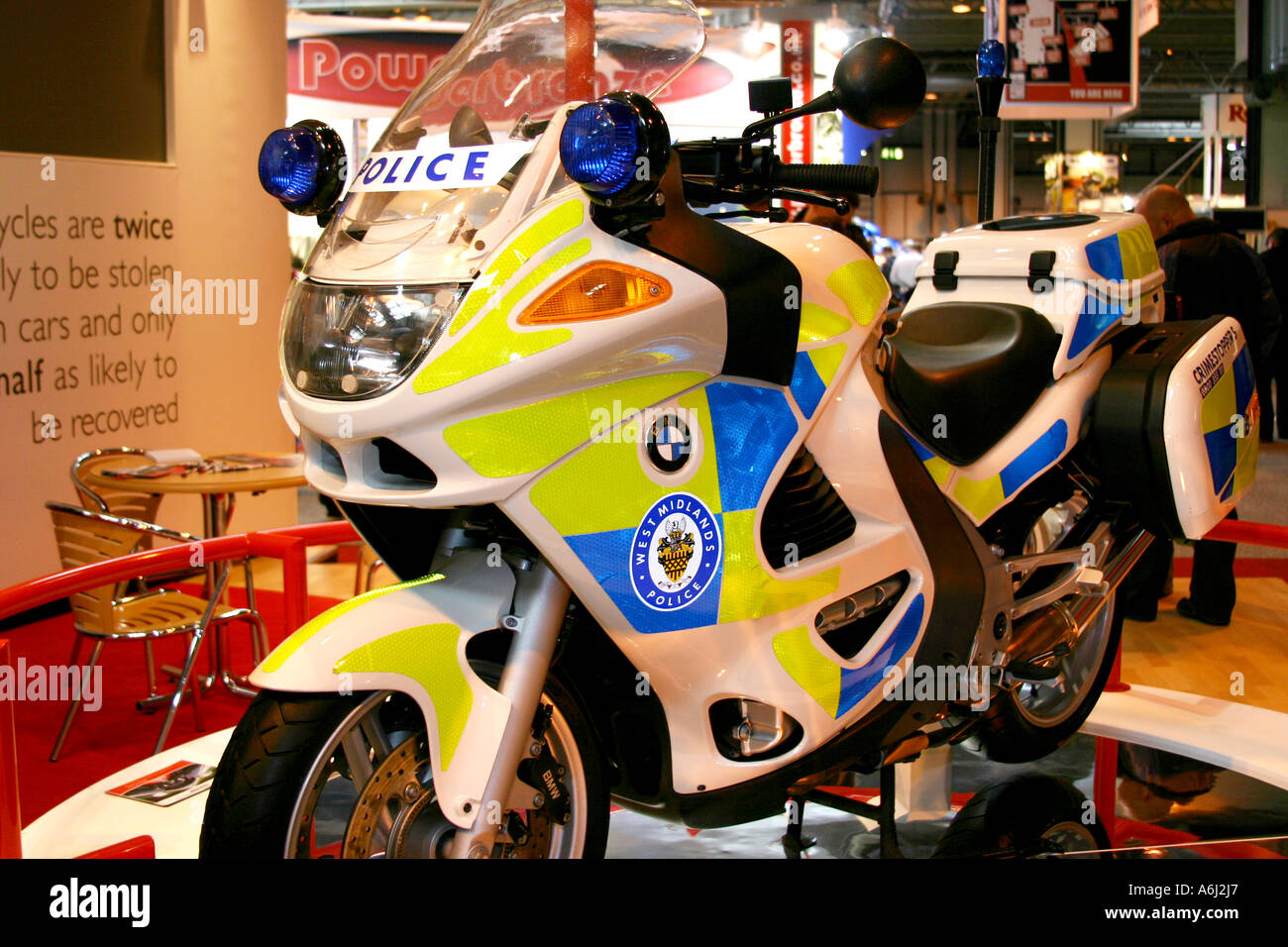 West Midlands Police BMW ciclo del motore sul display. Foto Stock