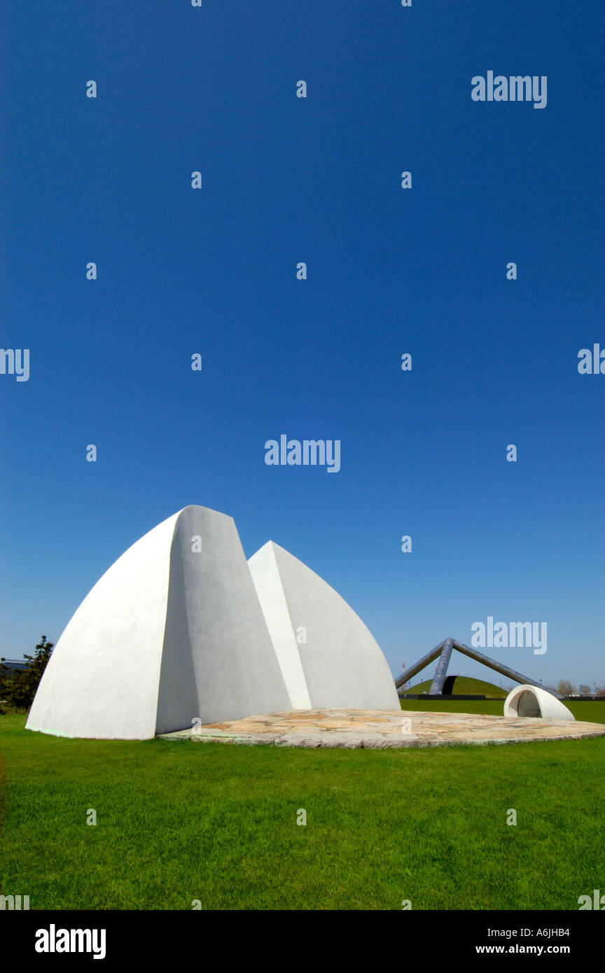 Il bianco musica ulteriori prestazioni del guscio dello spazio in Moerenuma park a Sapporo in Giappone Foto Stock