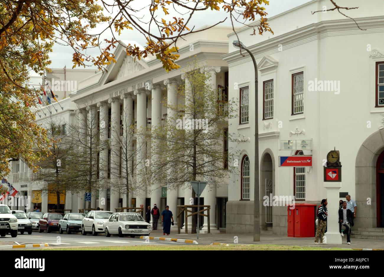 Centro città di Stellenbosch Nr Città del Capo Sud Africa RSA Old Mutual edificio plc Foto Stock