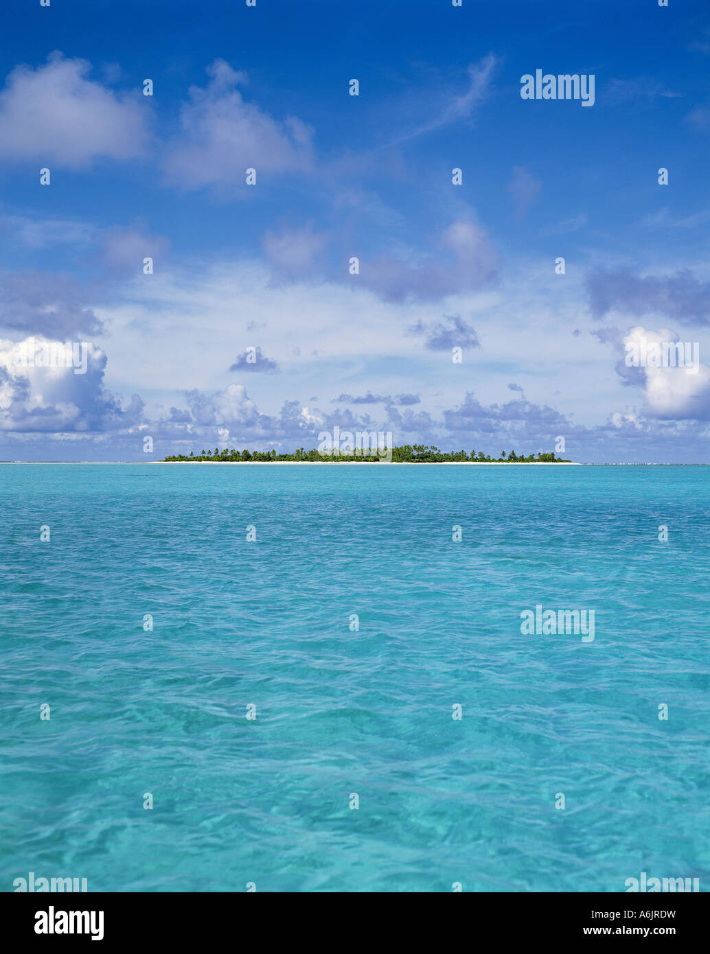 Isola tropicale, atollo di Aitutaki, Isole Cook Foto Stock