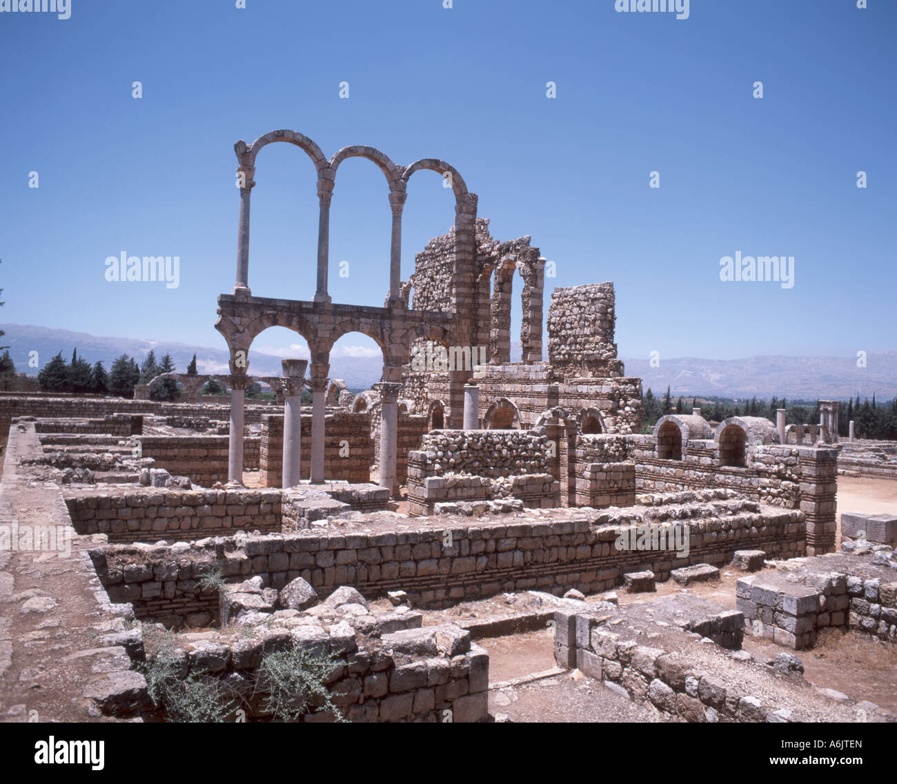 Il Grande Palazzo, Aanjar, Bekaa Valley, Repubblica del Libano Foto Stock