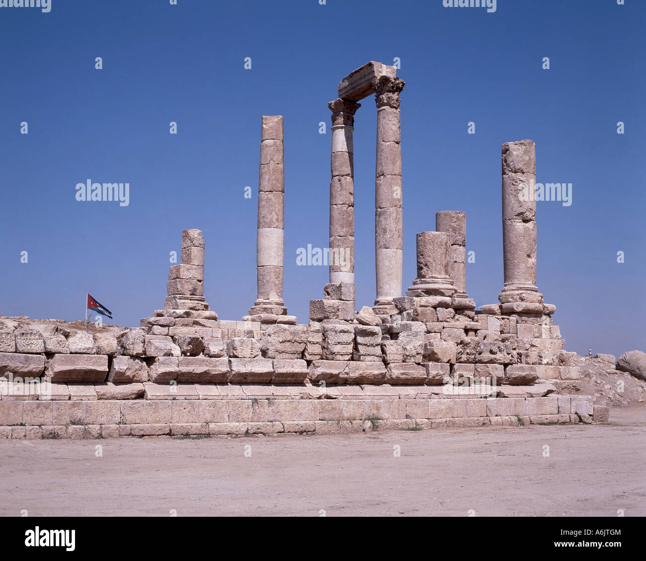 Tempio di Ercole, la Cittadella, Amman, Governatorato di Amman, Regno di Giordania Foto Stock