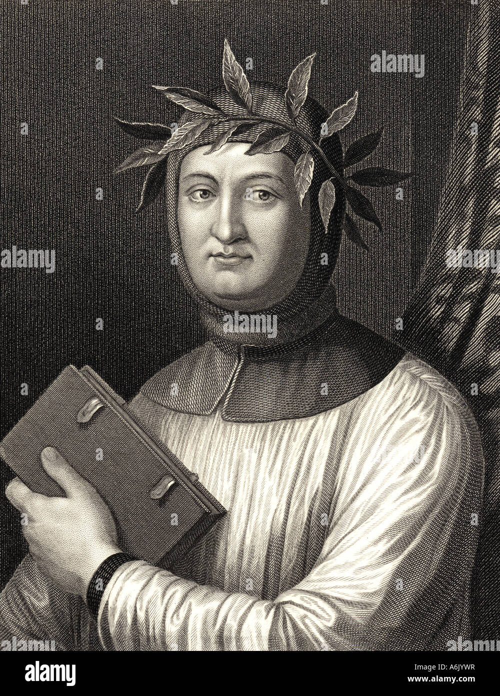 FRANCESCO Petrarca studioso italiano poeta e umanista di 1304 per 1374 Foto Stock