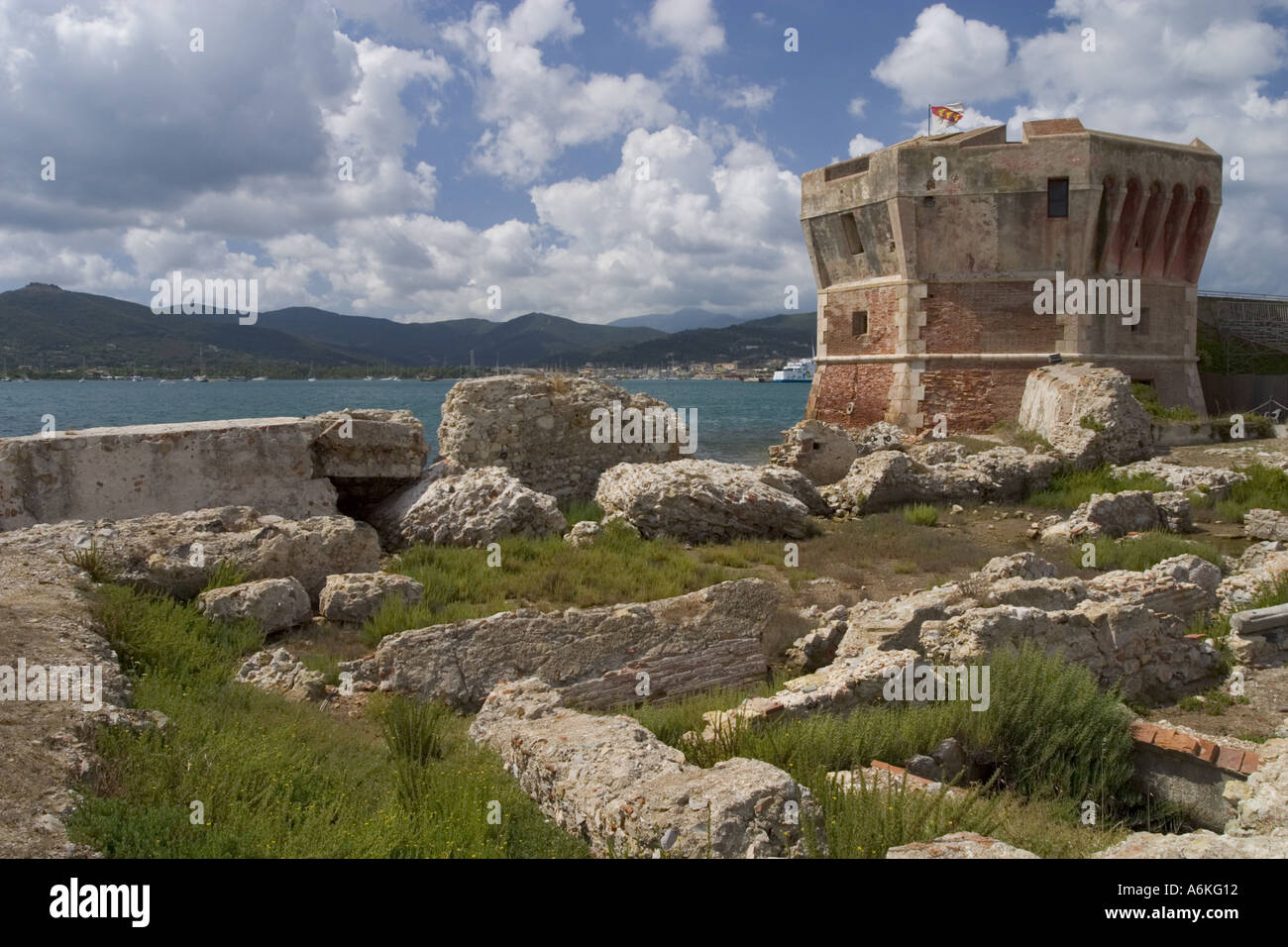 Vista Portoferraio isola d'Elba toscana italia Foto Stock