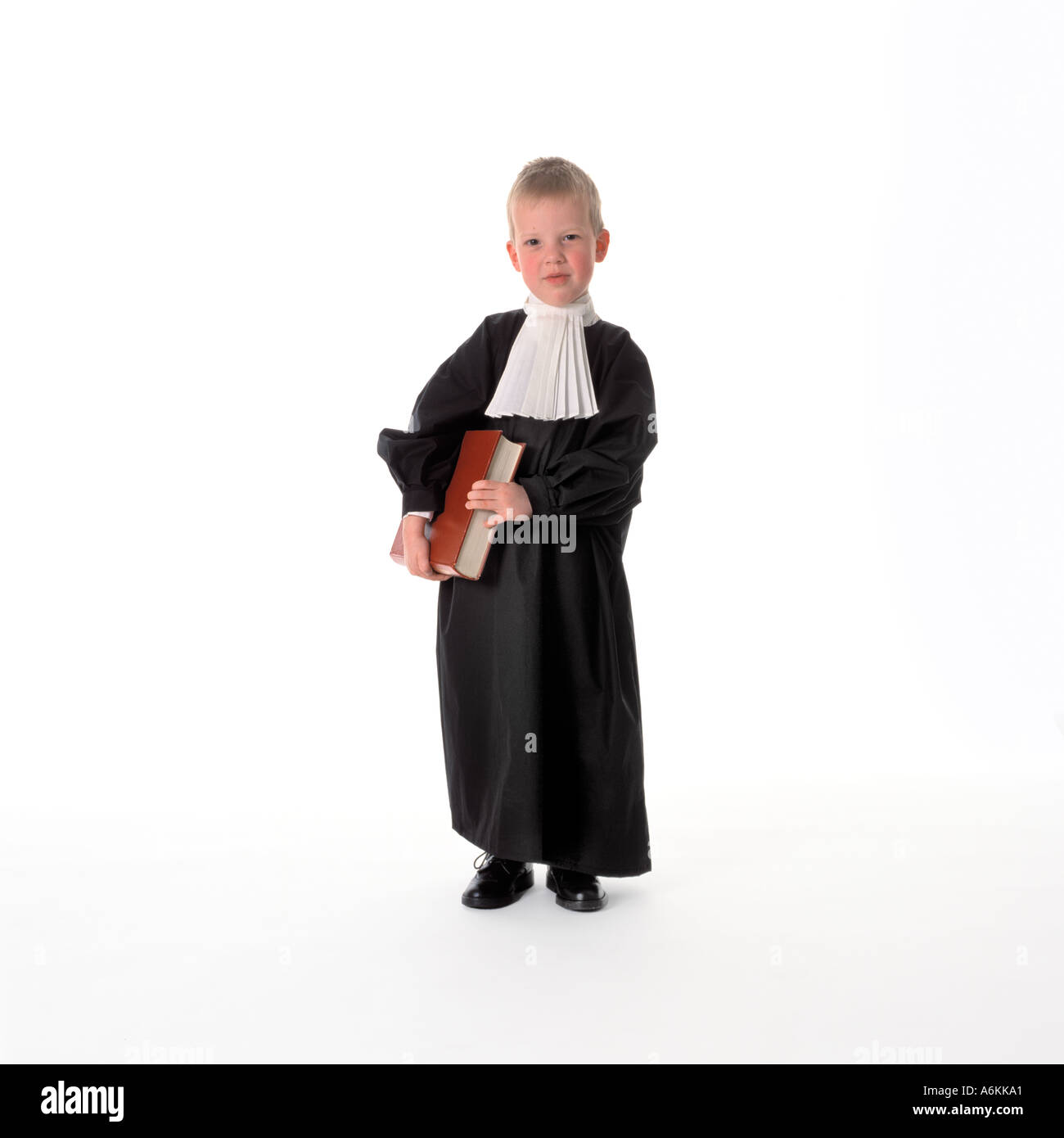 Little Boy vestito come sollicitor Foto Stock