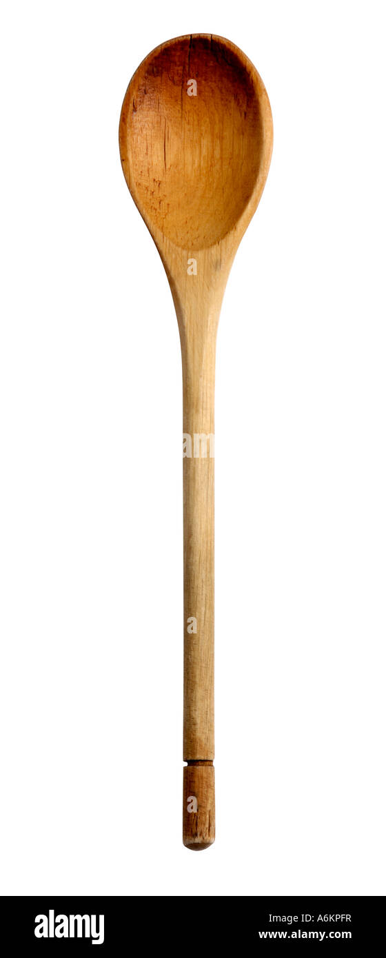 Vecchio cucchiaio di legno Foto Stock