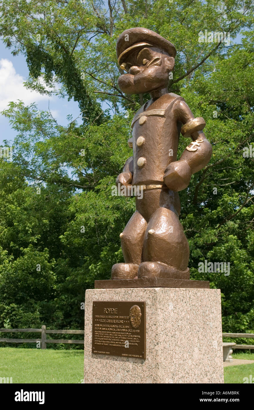 Statua di Popeye in Segar Park, Chester, Illinois Foto Stock